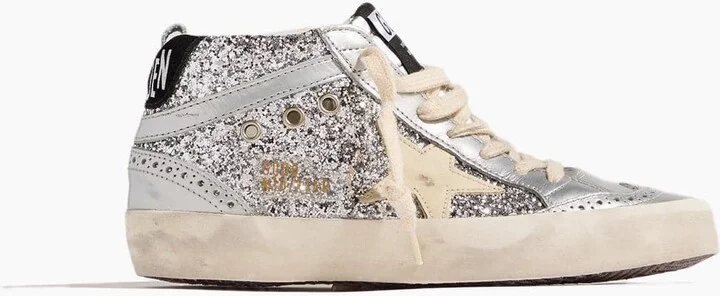 Mid Star Sneaker in Silver/Ivory/Black