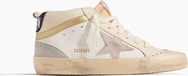 Mid Star Sneaker in White/Ivory/Light Lilac/Light Grey/Gold/Black