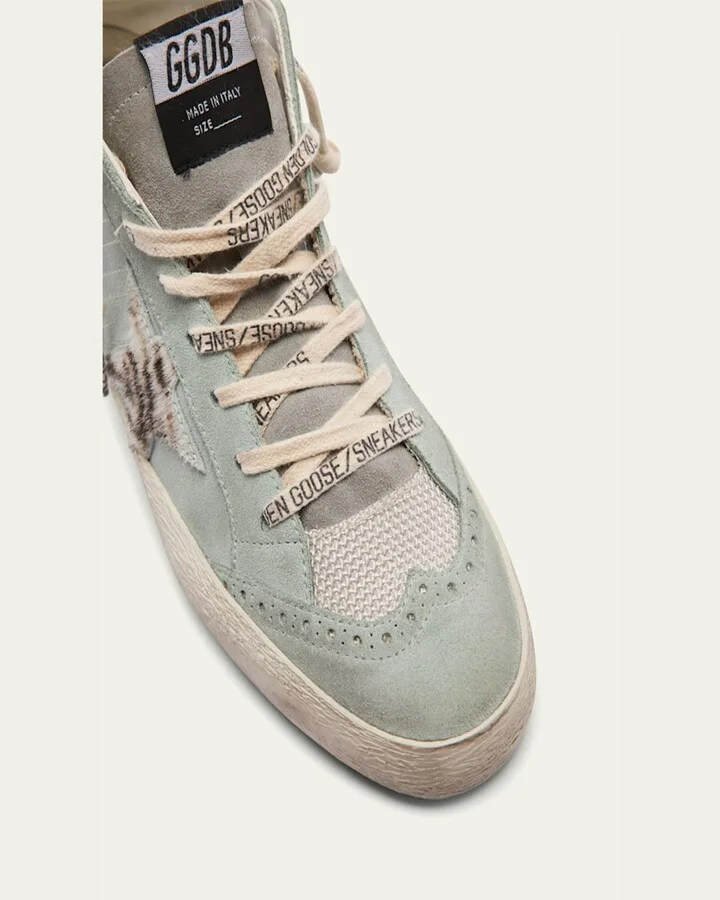 Mid Star Suede Zebra Wing-Tip Sneakers - Image 6