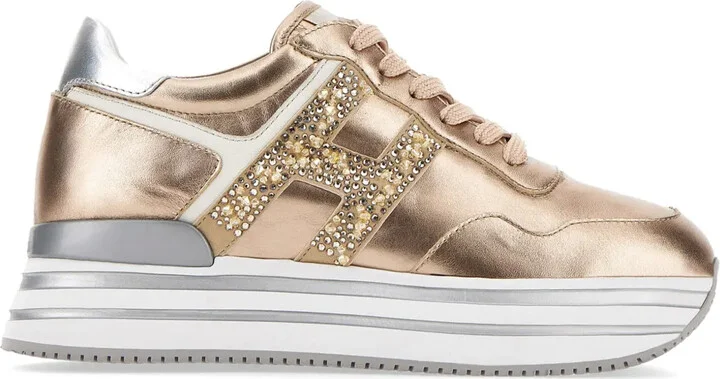 Midi metallic platform sneakers
