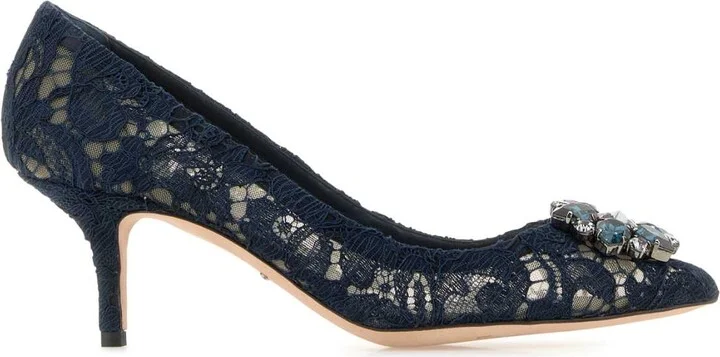 Midnight Blue Lace Pumps