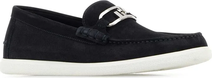 Midnight Blue Suede O Lock Light Loafers - Image 2