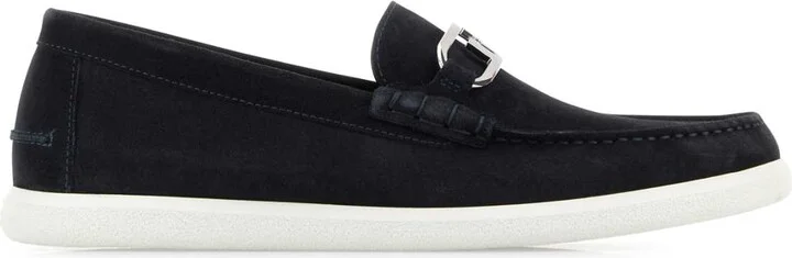 Midnight Blue Suede O Lock Light Loafers