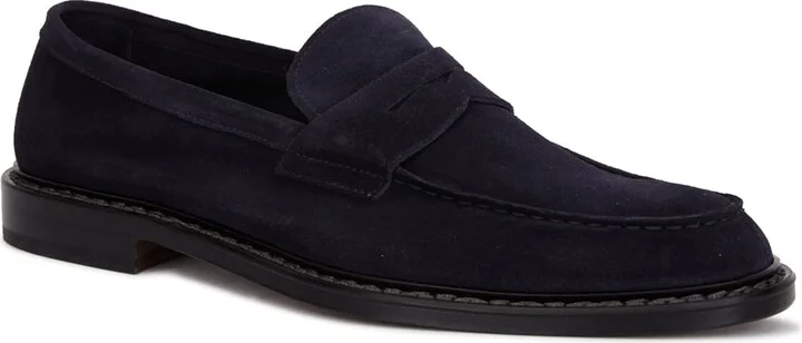 Midnight Blue Suede Wash Loafers - Image 2