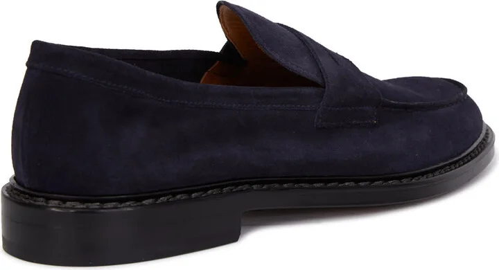Midnight Blue Suede Wash Loafers - Image 3