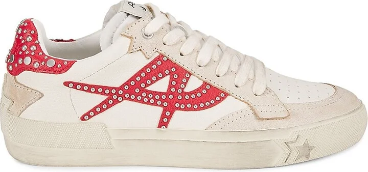 Midnight Studded Leather Low-Top Sneakers