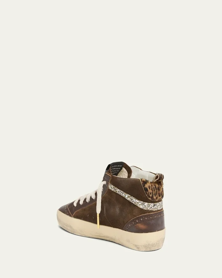 Midstar Mixed Leather Leopard Mid-Top Sneakers - Image 6