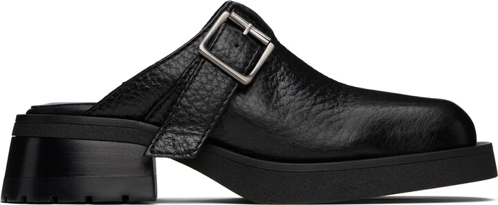 Miista Black Aroa Buckled Mules