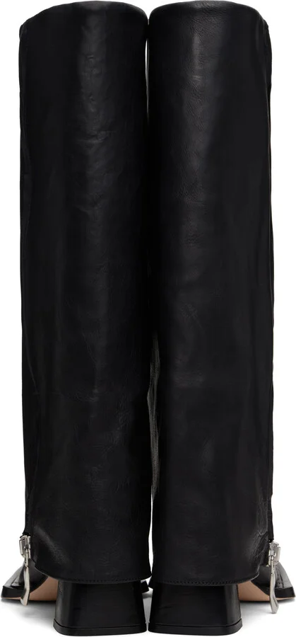 Miista Black Bellamy Fold Over Tall Boots - Image 2