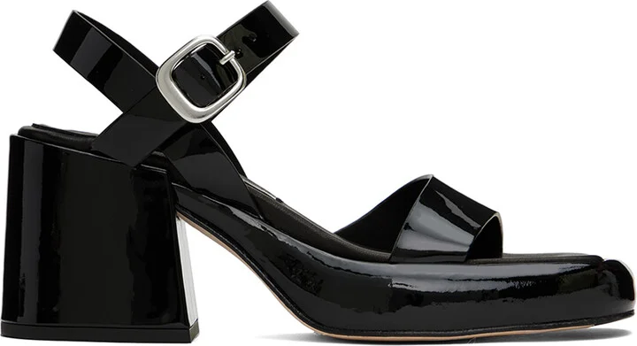 Miista Black Beverly Heeled Sandals
