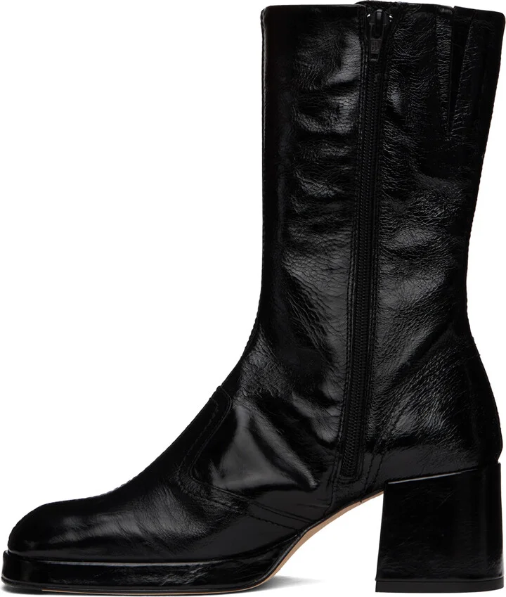 Miista Black Cass Crinkle Boots - Image 3