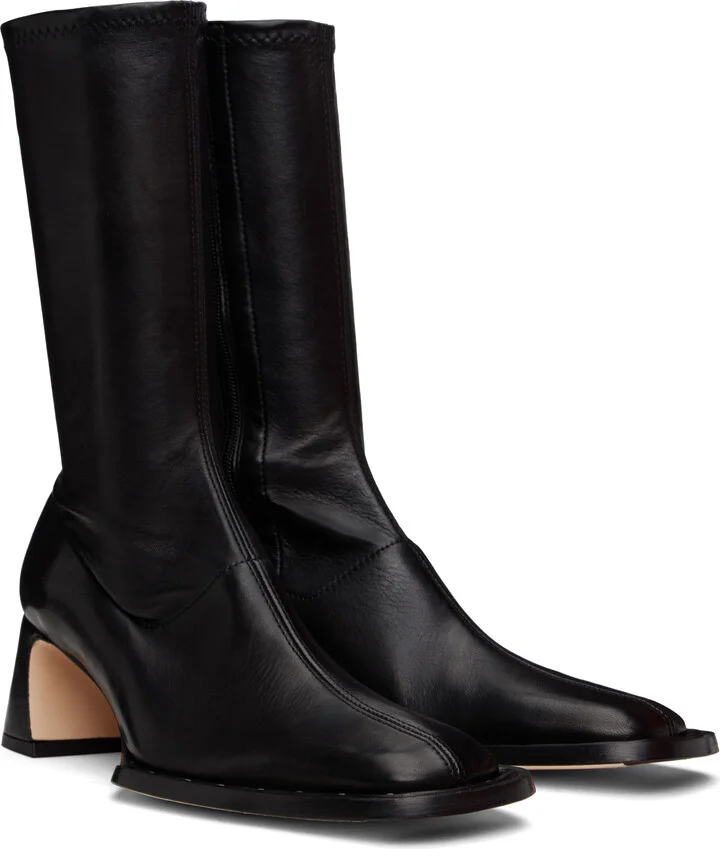 Miista Black Chastity Stretch Boots - Image 4