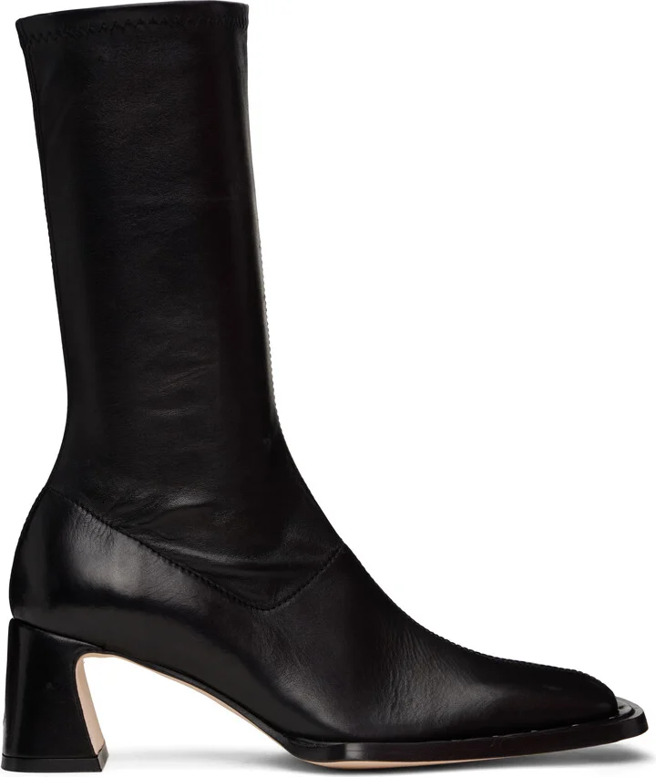 Miista Black Chastity Stretch Boots