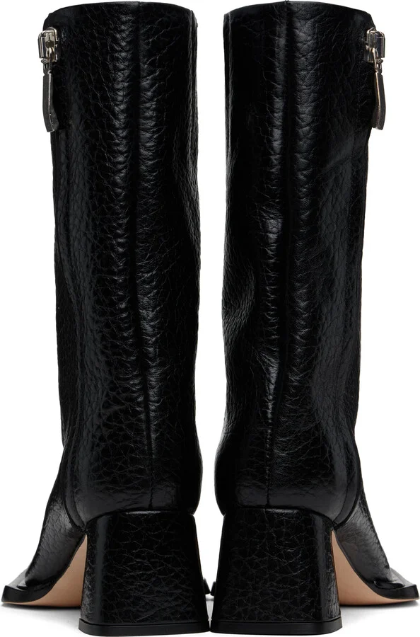 Miista Black Raleigh Grain Ankle Boots - Image 2