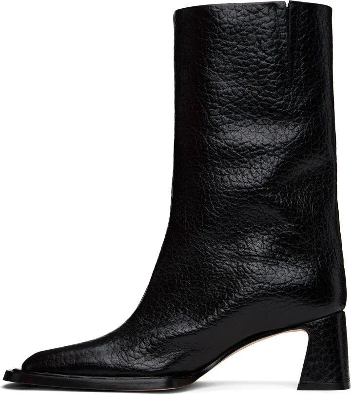 Miista Black Raleigh Grain Ankle Boots - Image 3