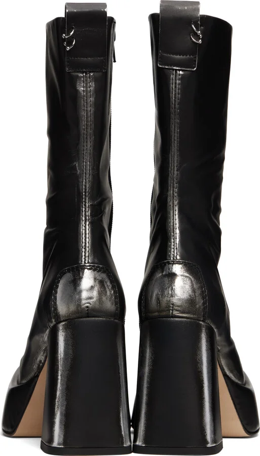 Miista Black & White Apple Ankle Boots - Image 2