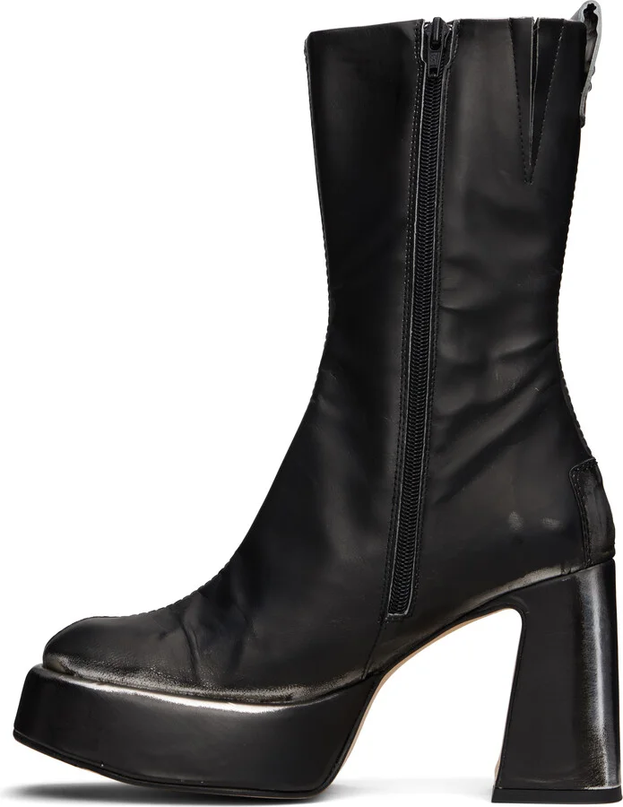 Miista Black & White Apple Ankle Boots - Image 3