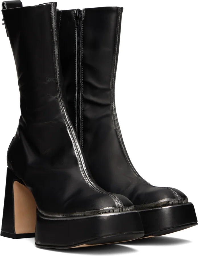 Miista Black & White Apple Ankle Boots - Image 4