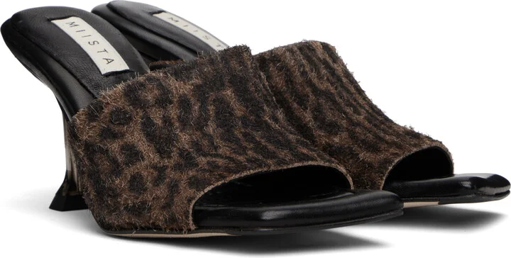 Miista Brown & Black Miri Animal Print Mules - Image 4