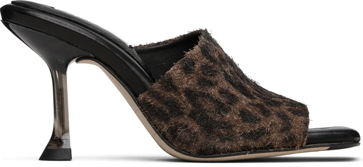 Miista Brown & Black Miri Animal Print Mules