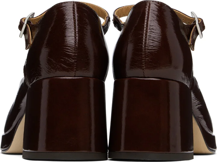 Miista Brown Yara Crinkle Heels - Image 2