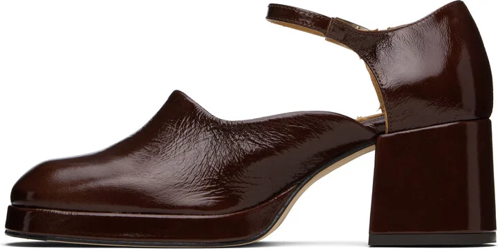 Miista Brown Yara Crinkle Heels - Image 3