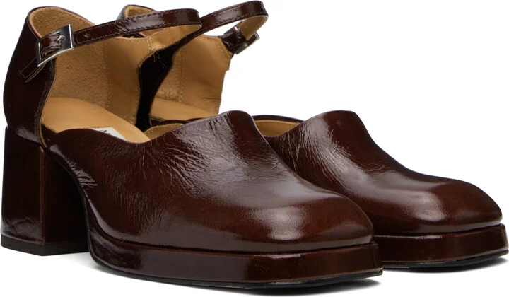 Miista Brown Yara Crinkle Heels - Image 4