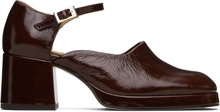 Miista Brown Yara Crinkle Heels