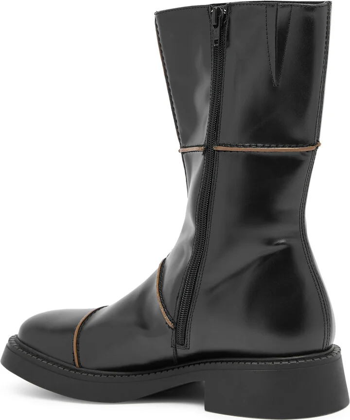 Miista Dahlia Panelled Leather Ankle Boot - Image 2