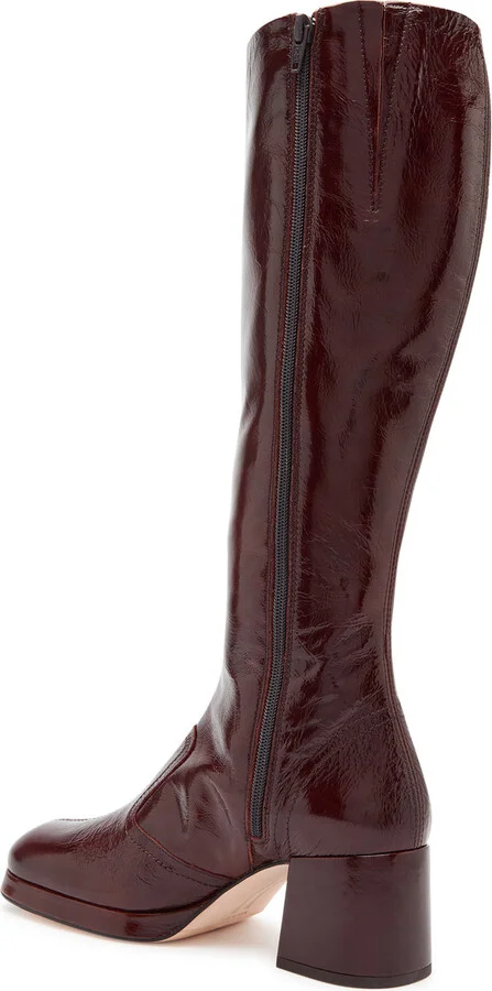 Miista Donna 65 Crinkled Patent-leather Knee-high Boots - Image 2