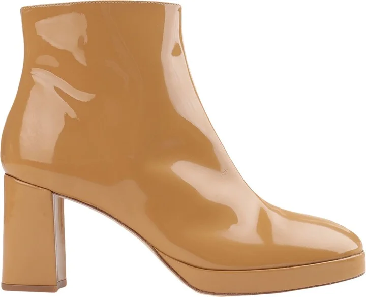 Miista Edith Beige Crinkle Patent Woman Ankle boots - Image 6
