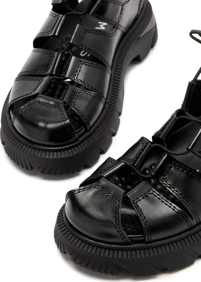 Miista Eunice Cut-out Leather Sandals - Image 3