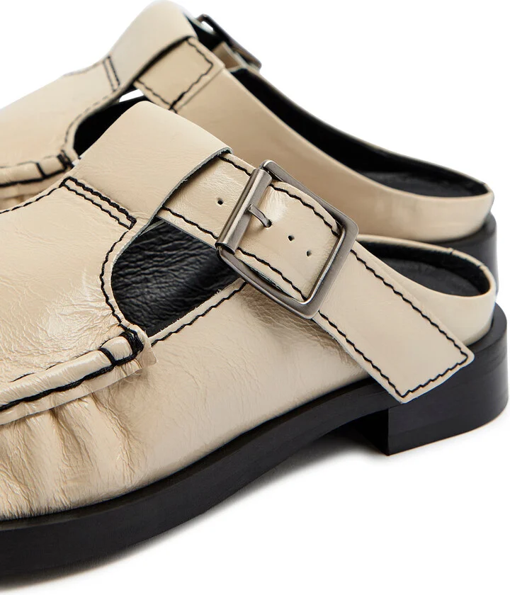 Miista Gianna Glossed Leather Mules - Image 4