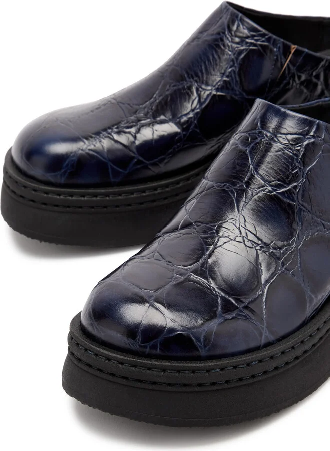 Miista Kristi Crocodile-effect Leather Mules - Image 3