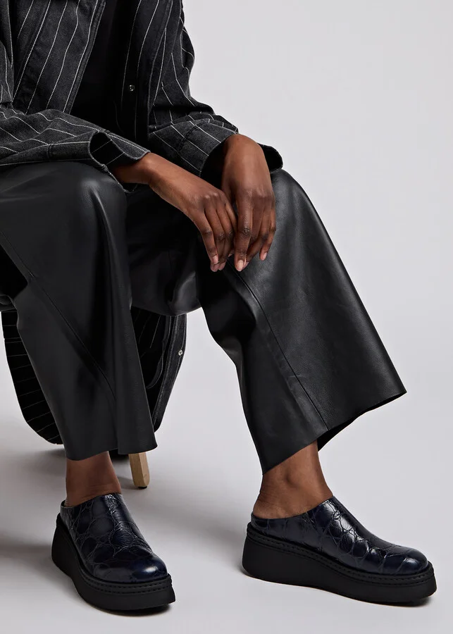 Miista Kristi Crocodile-effect Leather Mules - Image 6
