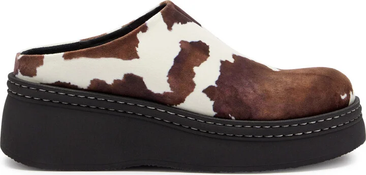 Miista Kristi Printed Faux-suede Mule