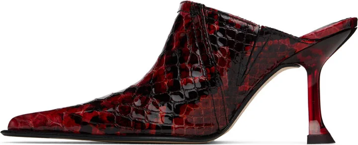 Miista Red Ashlyn Snake Mules - Image 3