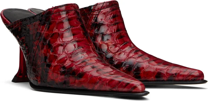 Miista Red Ashlyn Snake Mules - Image 4