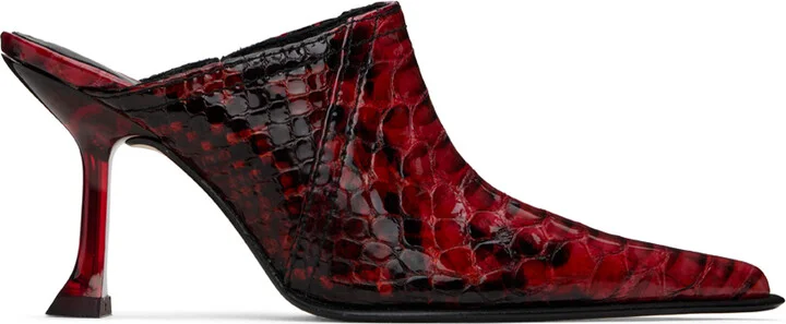 Miista Red Ashlyn Snake Mules