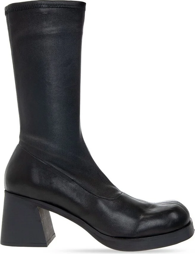 Miista Sculpted Heel Zip Pumps