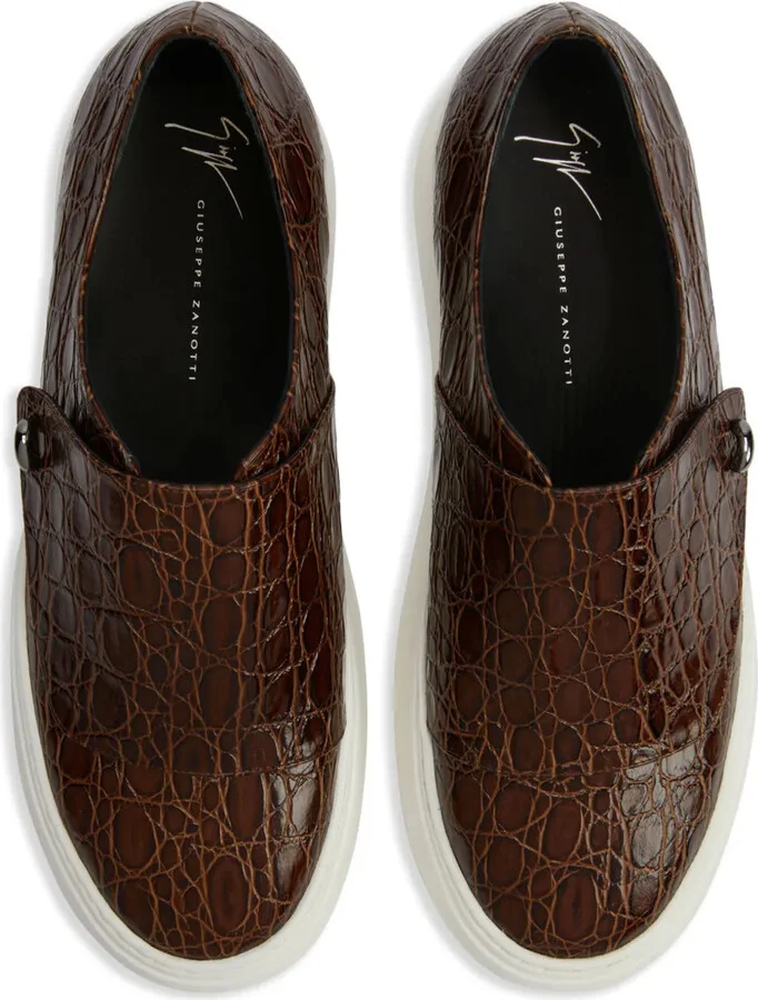 Mike crocodile-embossed monk shoes - Image 4