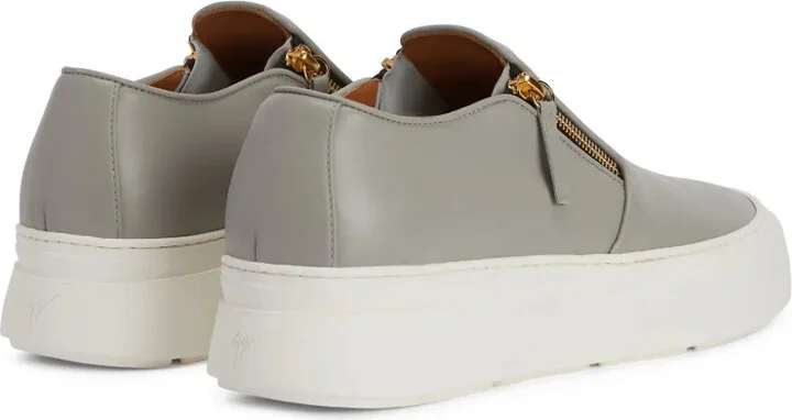 Mike zip-fastening leather sneakers - Image 3