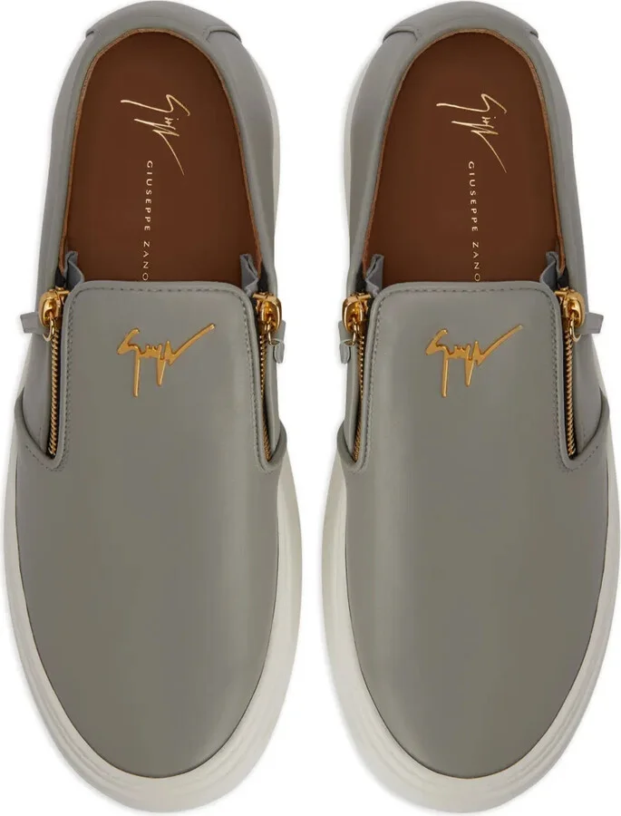 Mike zip-fastening leather sneakers - Image 4
