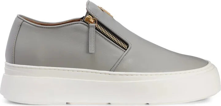 Mike zip-fastening leather sneakers