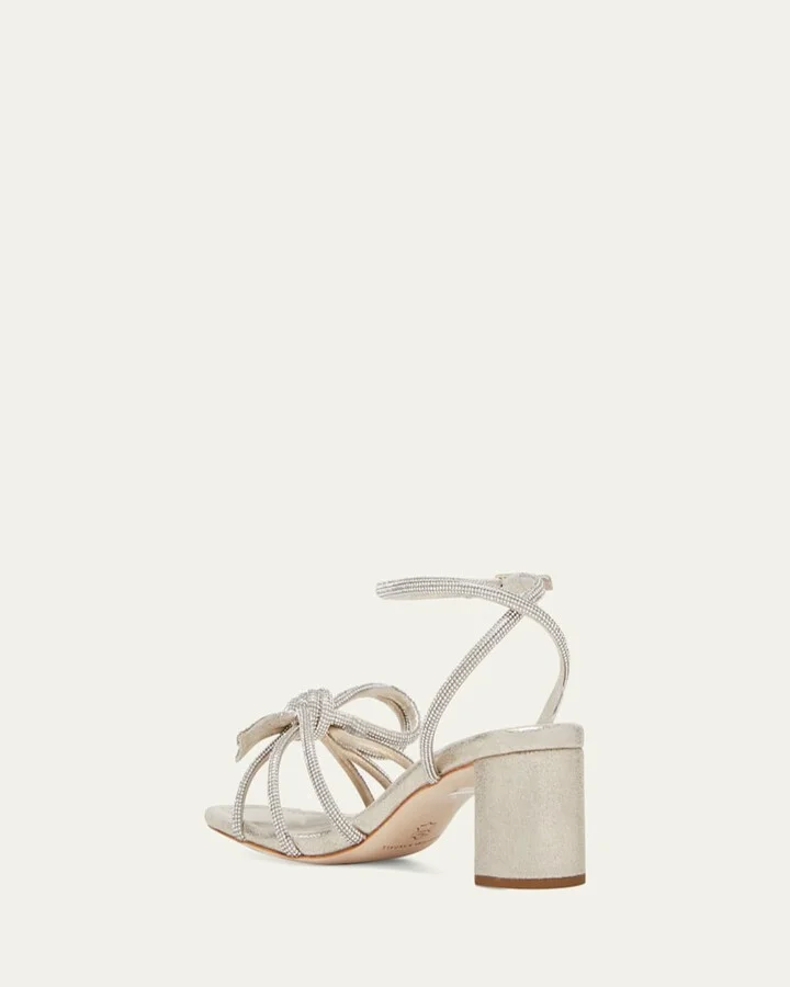 Mikel Strass Bow Ankle-Strap Sandals - Image 2