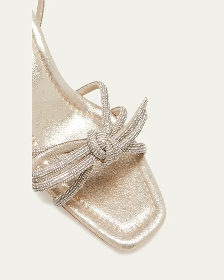 Mikel Strass Bow Ankle-Strap Sandals - Image 3