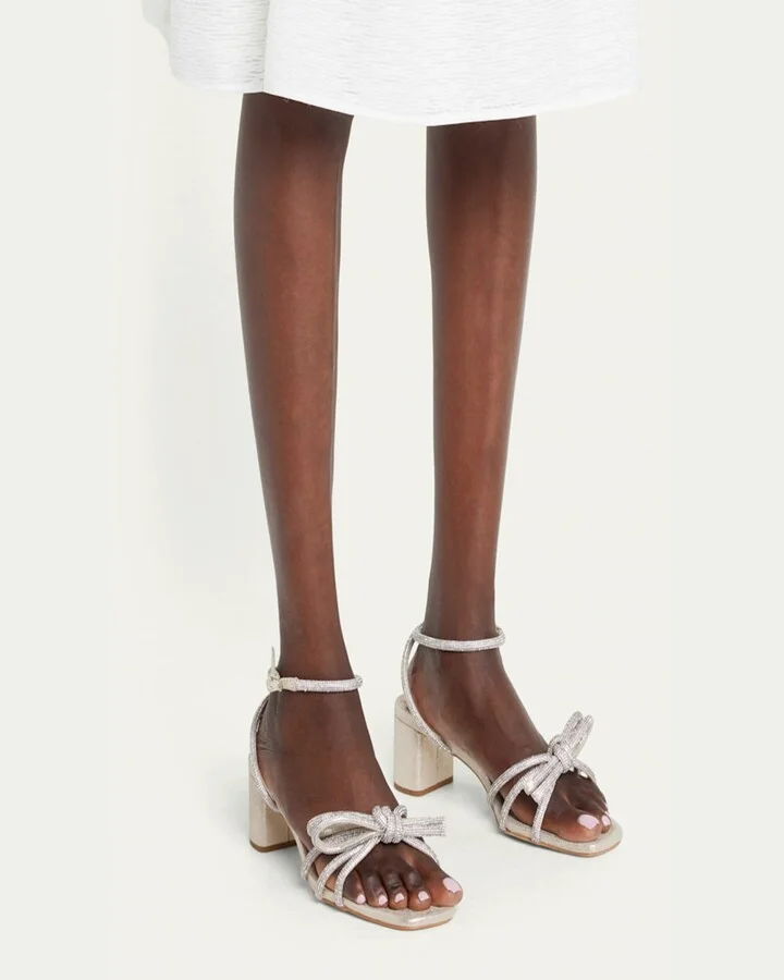 Mikel Strass Bow Ankle-Strap Sandals - Image 5