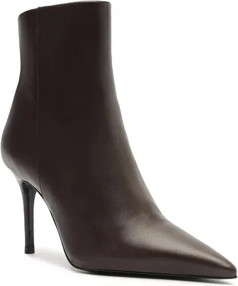 Mikki Boots Women's 7 Dark Brown Pointed Toe Stiletto Heel Bootie ZPO2643