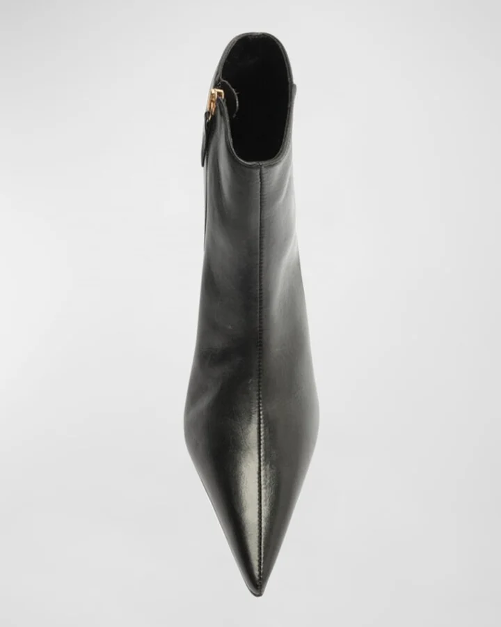 Mikki Leather Kitten Zip Booties - Image 5