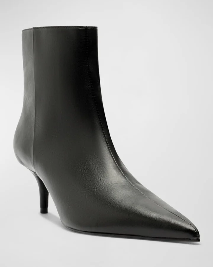 Mikki Leather Kitten Zip Booties - Image 7